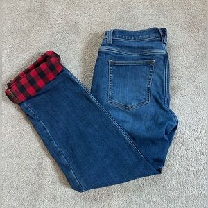 Duluth Trading Red Flannel Lined Straight Leg Jeans Women Size 6x31